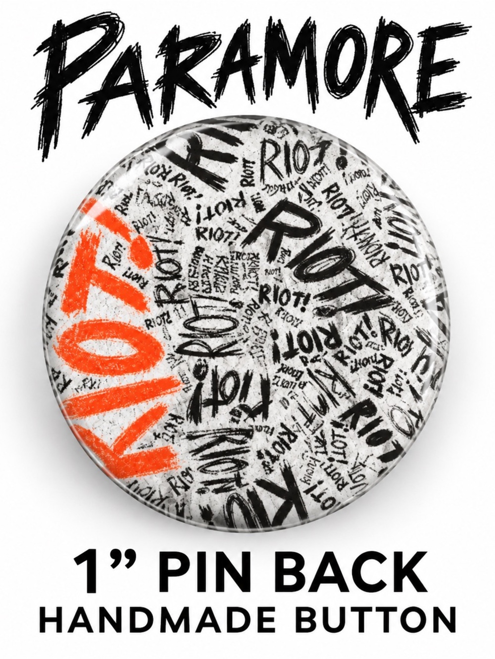 Paramore - Riot! Album Cover 1" Pin Back Button Handmade